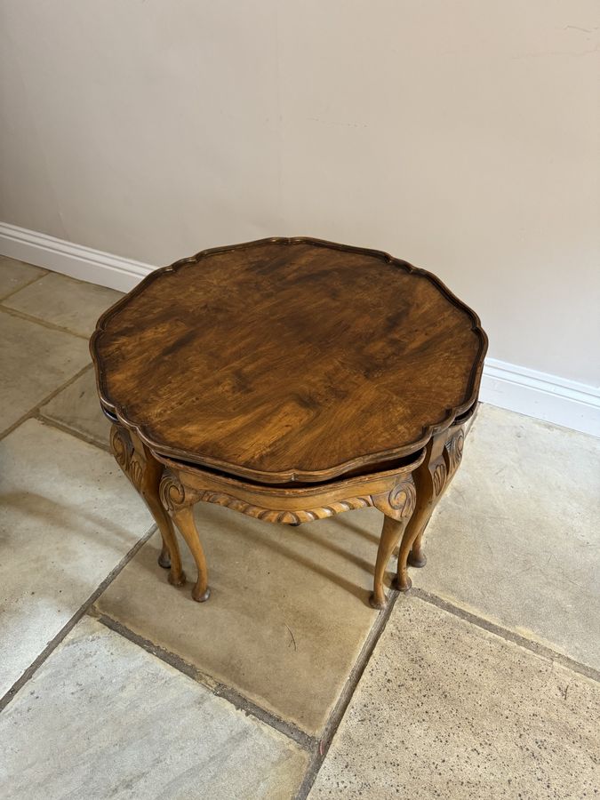 Antique Antique quality burr walnut nest of five tables 