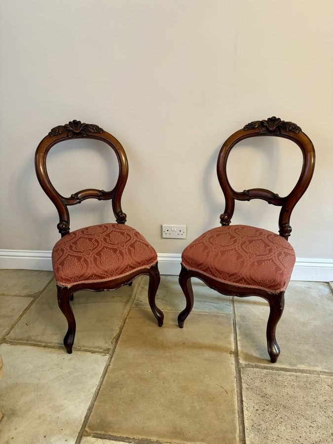 Antique Set of six antique Victorian quality carved mahogany dining chairs 