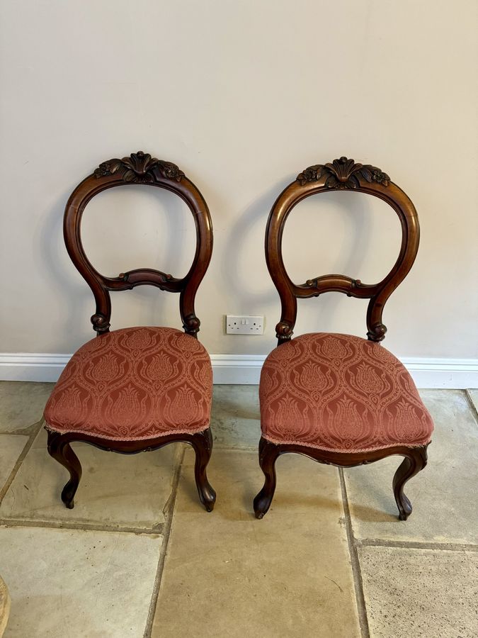 Antique Set of six antique Victorian quality carved mahogany dining chairs 