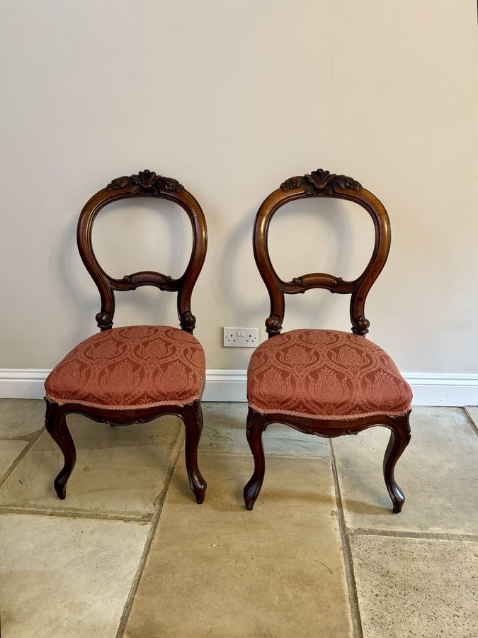 Antique Set of six antique Victorian quality carved mahogany dining chairs 