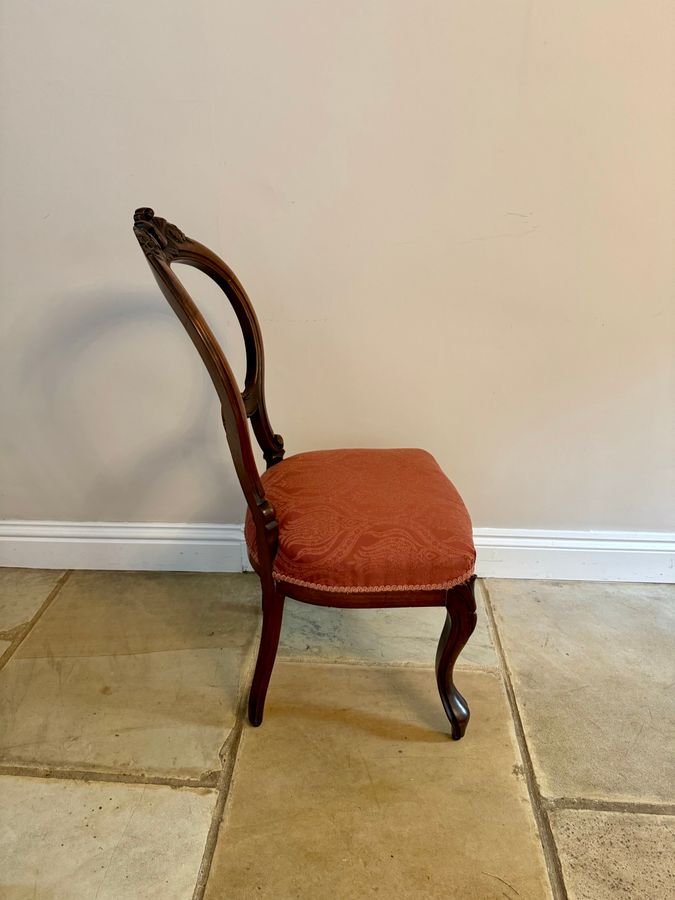 Antique Set of six antique Victorian quality carved mahogany dining chairs 