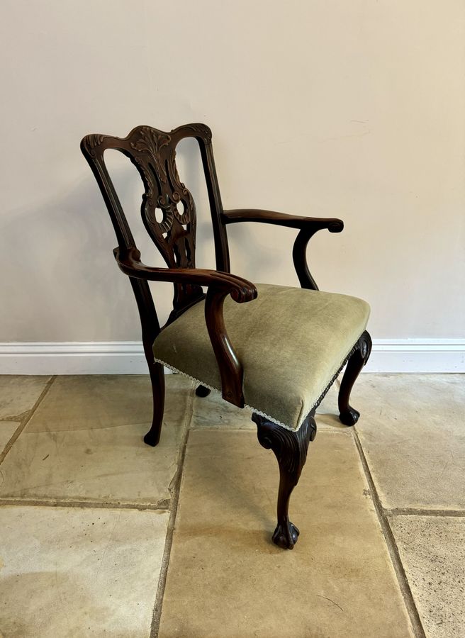 Antique Antique Victorian quality carved mahogany desk chair