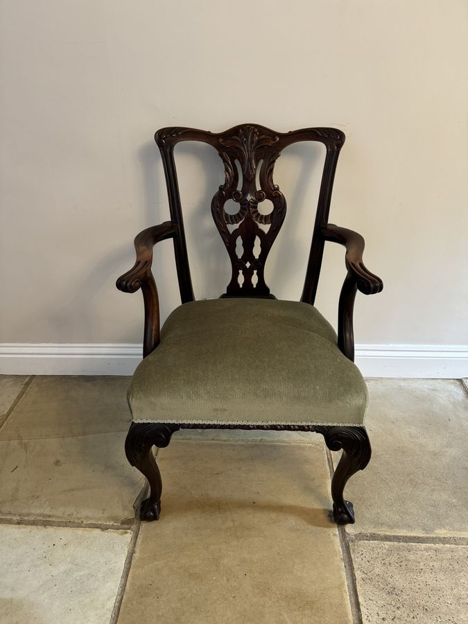 Antique Antique Victorian quality carved mahogany desk chair