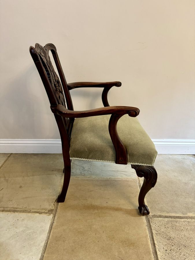 Antique Antique Victorian quality carved mahogany desk chair