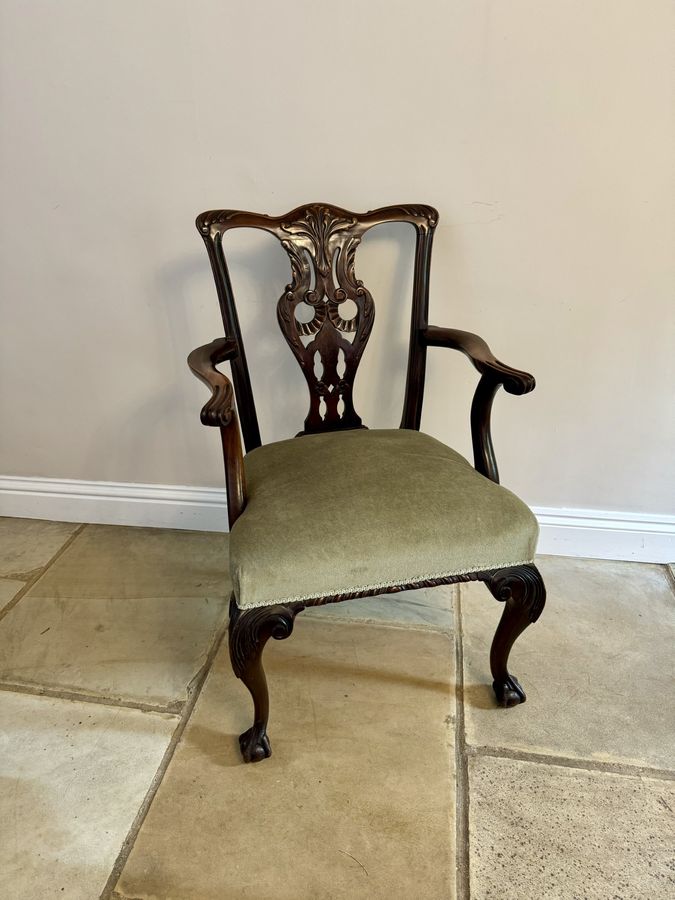 Antique Antique Victorian quality carved mahogany desk chair