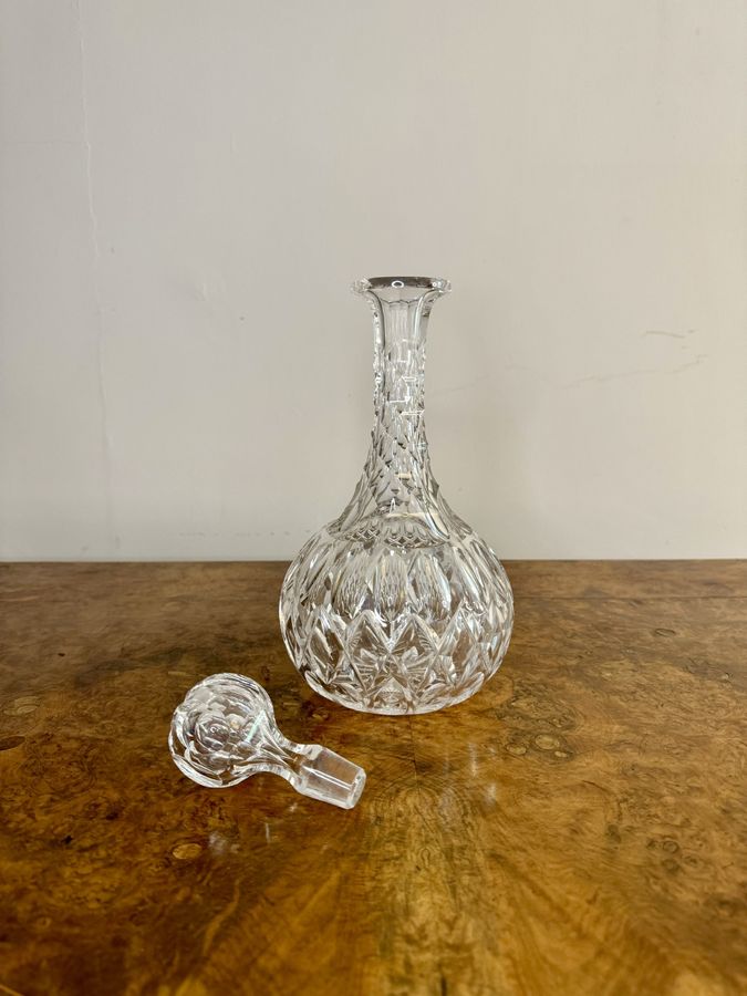 Antique Wonderful quality antique Edwardian cut glass decanter