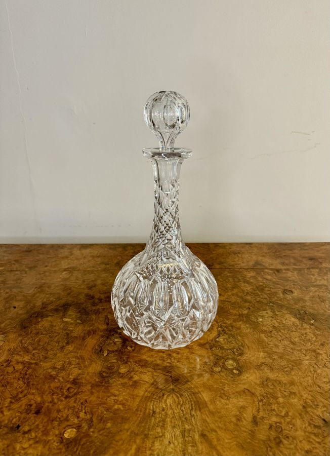 Antique Wonderful quality antique Edwardian cut glass decanter