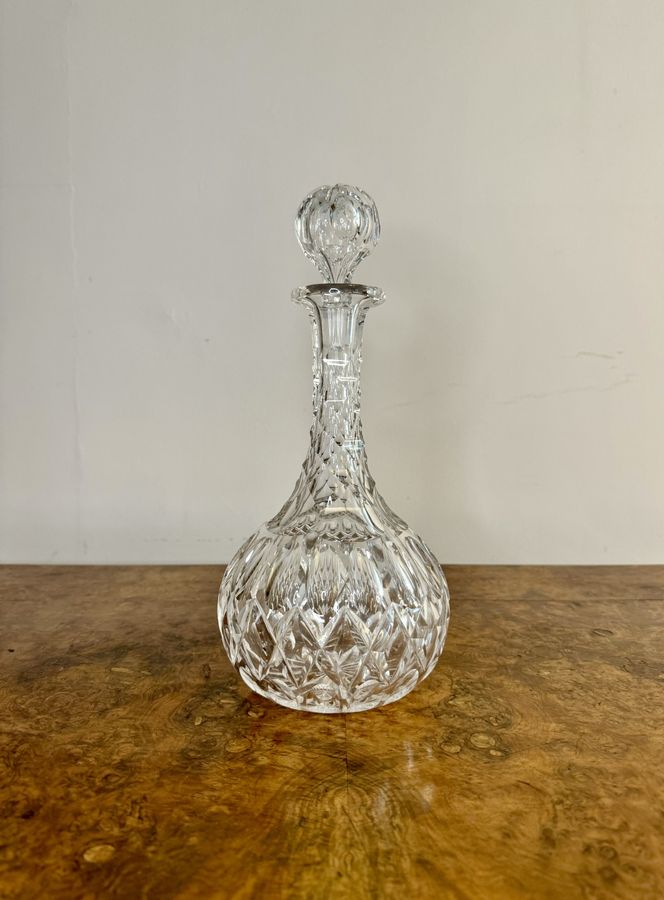 Antique Wonderful quality antique Edwardian cut glass decanter