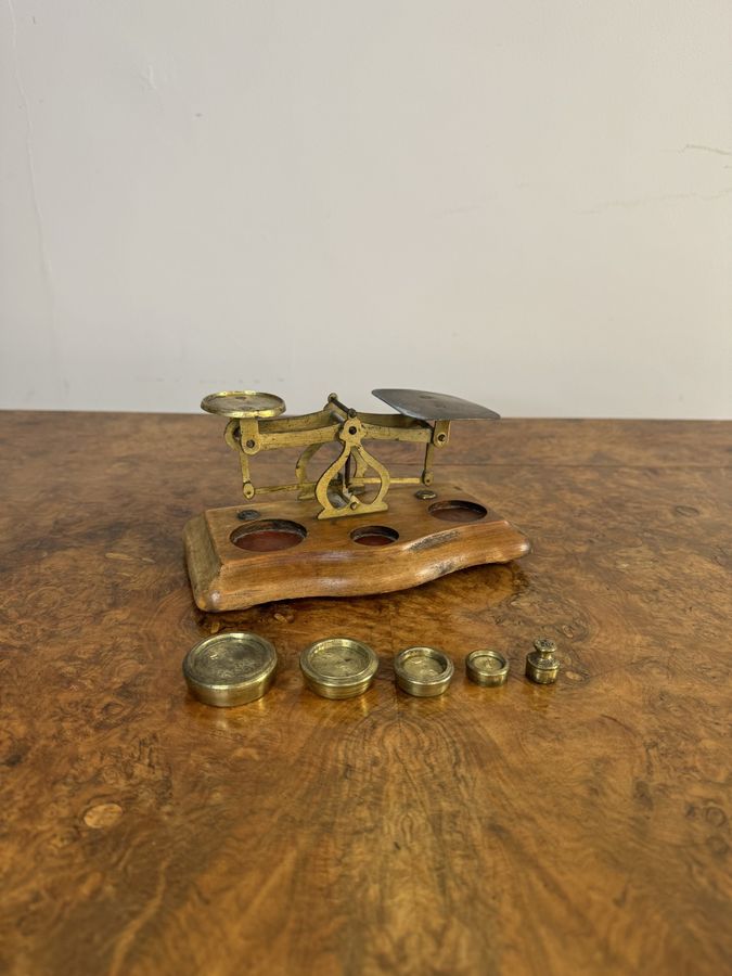 Antique Lovely set of antique Edwardian postal scales & weights