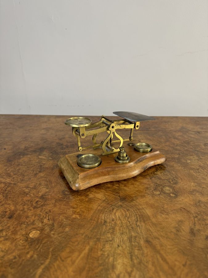 Antique Lovely set of antique Edwardian postal scales & weights