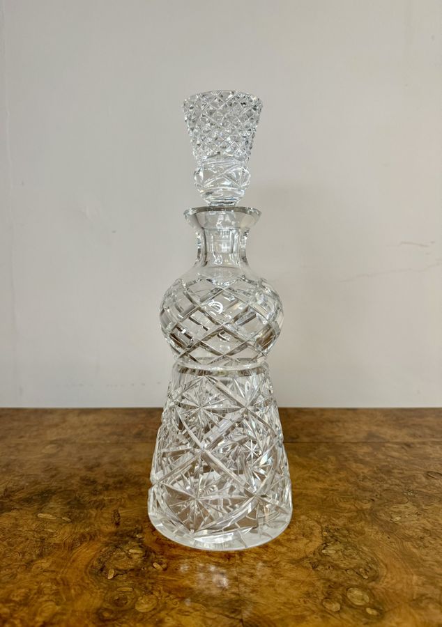 Antique Unusual shaped antique Edwardian cut glass decanter 