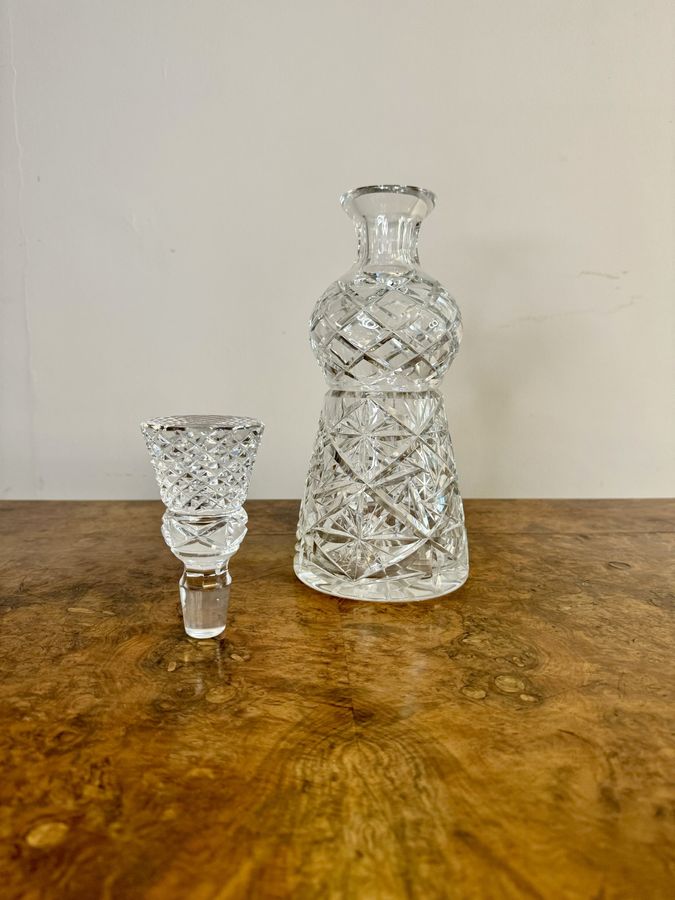 Antique Unusual shaped antique Edwardian cut glass decanter 