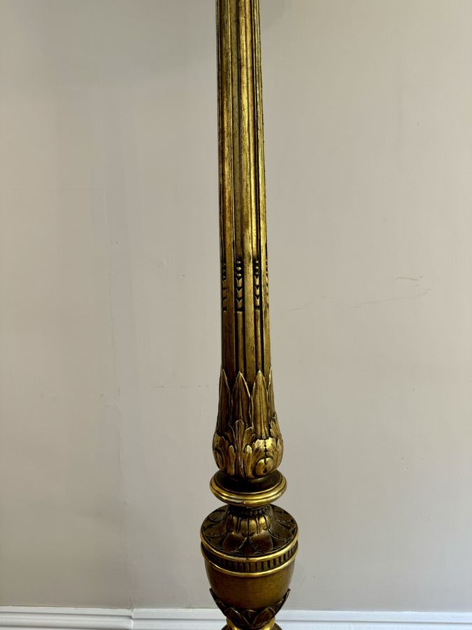 Antique Outstanding quality antique Victorian French carved gilded standard lamp 