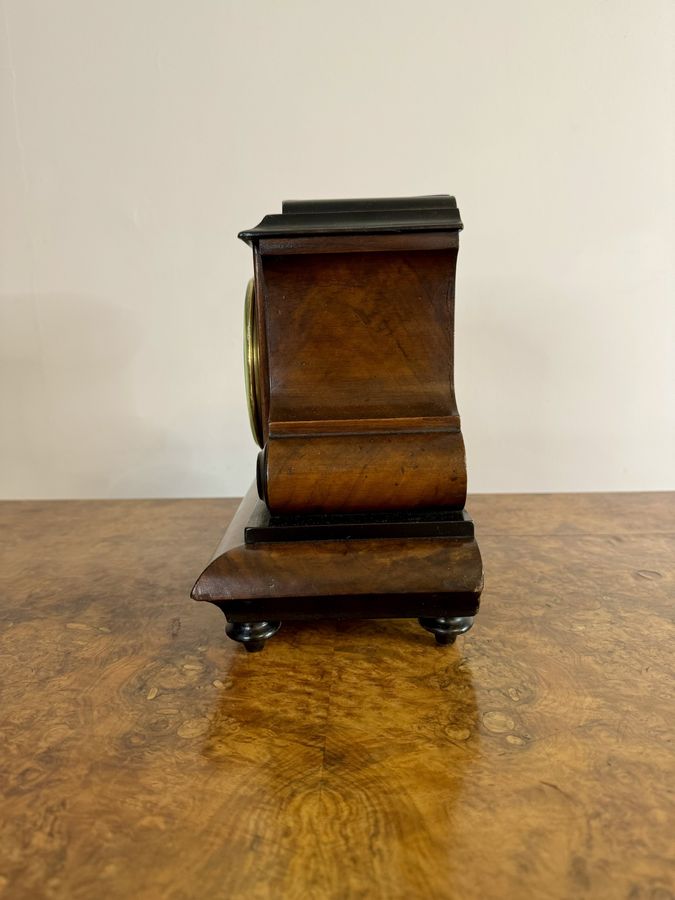 Antique Stunning antique Victorian quality burr walnut mantle clock 