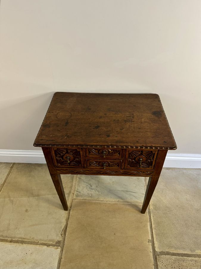 Antique Antique Victorian quality carved oak side table 