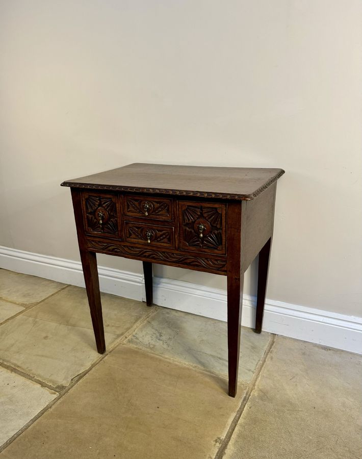 Antique Antique Victorian quality carved oak side table 