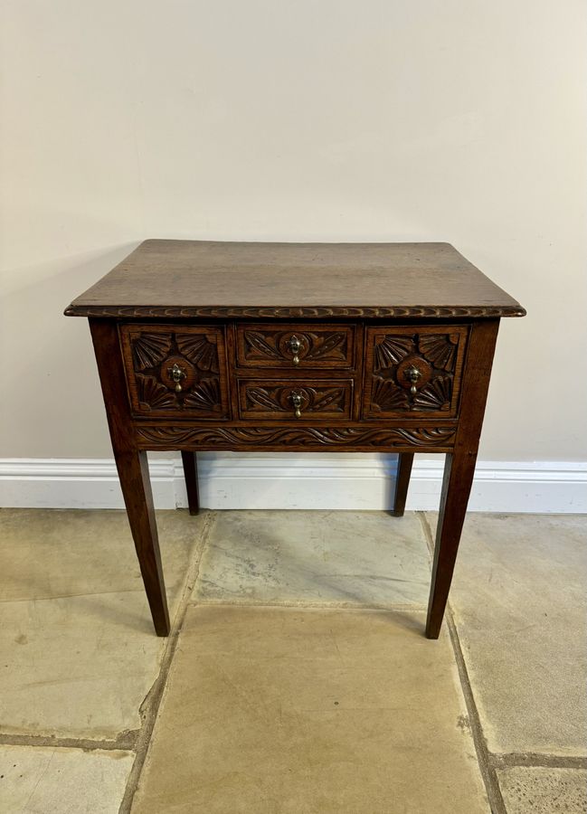 Antique Antique Victorian quality carved oak side table 