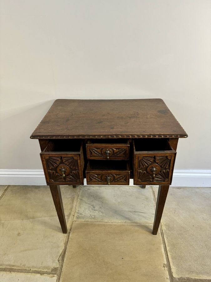 Antique Antique Victorian quality carved oak side table 