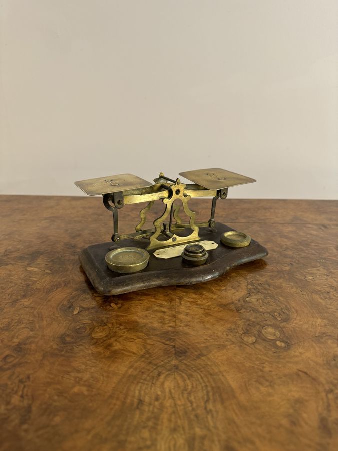 Antique Lovely antique Edwardian postal scales & weights