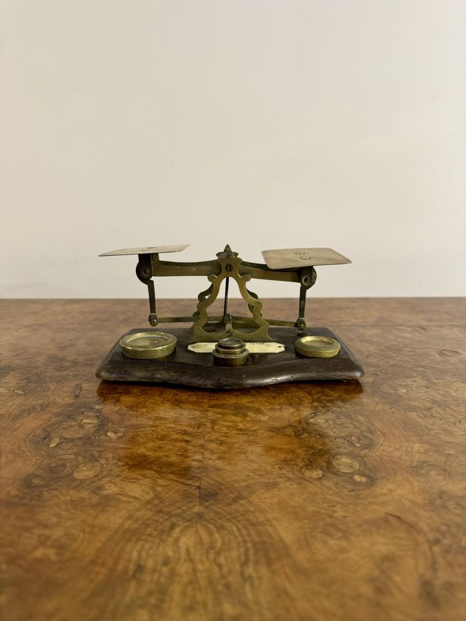 Antique Lovely antique Edwardian postal scales & weights