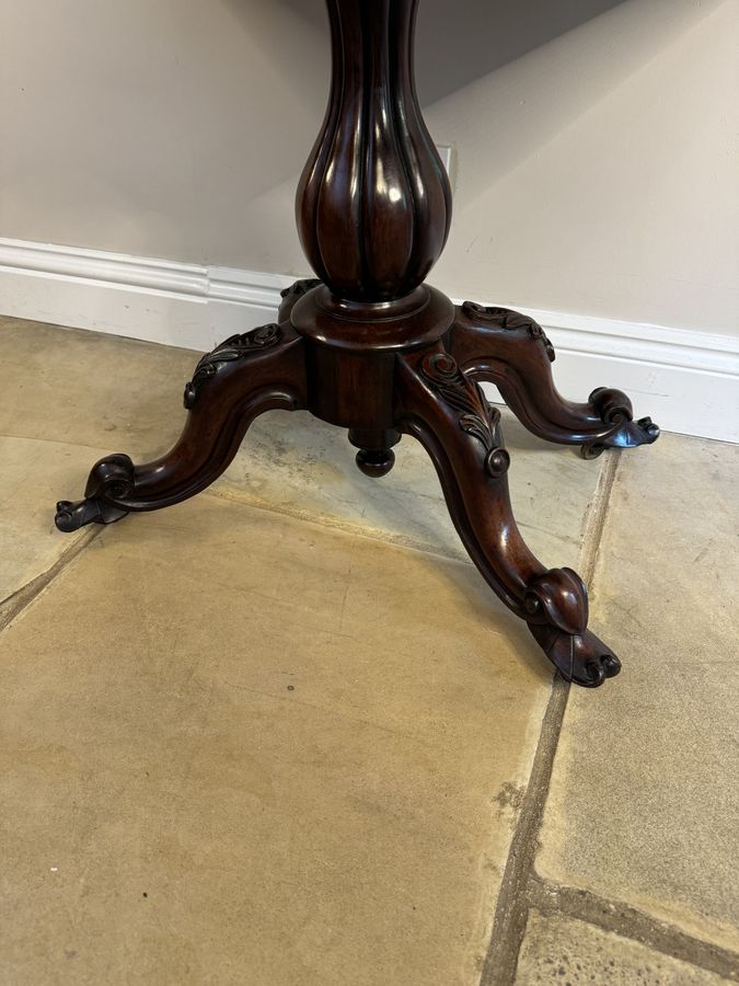 Antique Antique Victorian quality carved rosewood card table 