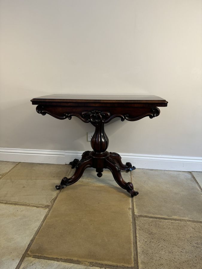 Antique Antique Victorian quality carved rosewood card table 