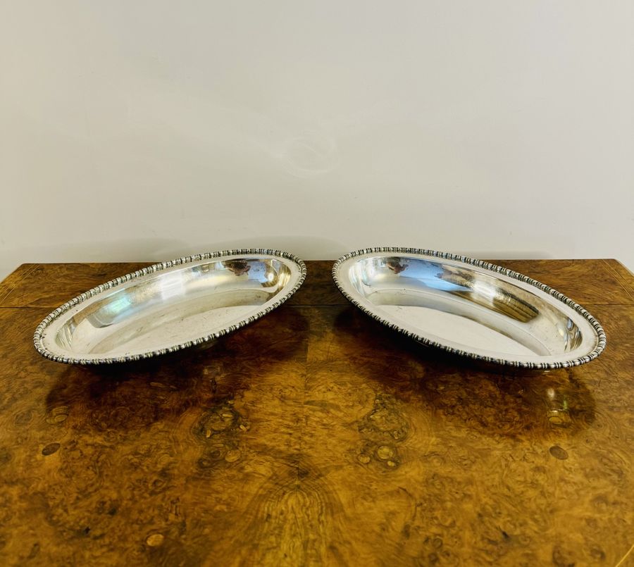 Stunning pair of antique Edwardian silver plated serving dishes