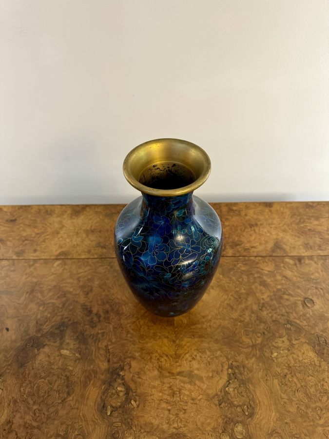 Antique Lovely antique cloisonne shaped vase