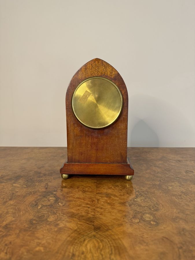 Antique Lovely antique Edwardian quality mahogany inlaid satinwood mantle clock by Mappin & Webb London