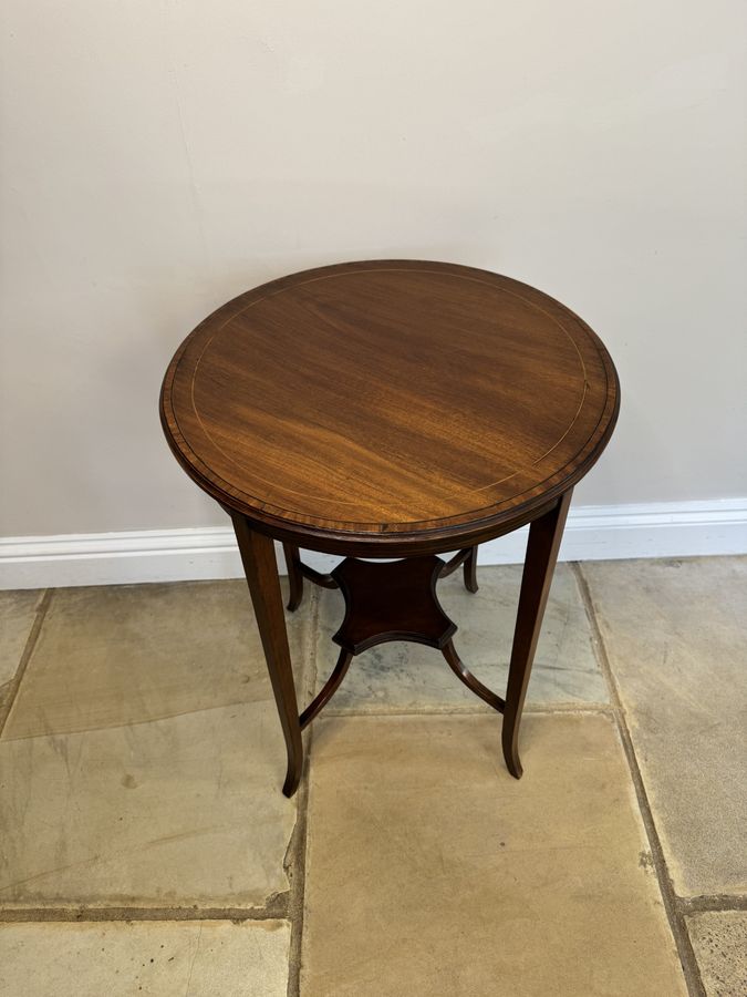 Antique Antique Edwardian quality mahogany inlaid lamp table 