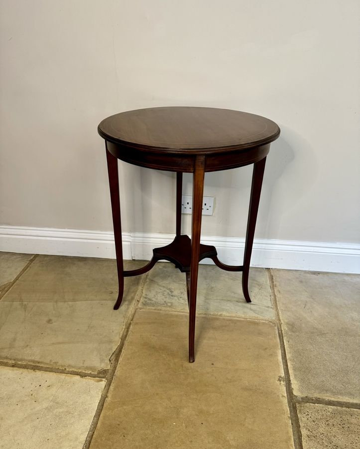 Antique Antique Edwardian quality mahogany inlaid lamp table 