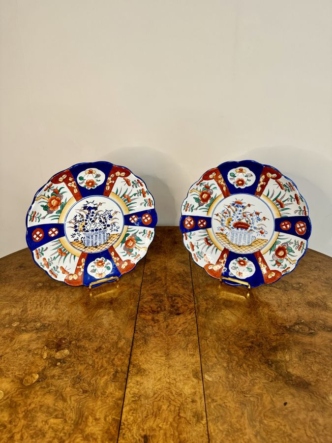 Antique Quality pair of antique Japanese imari plates 