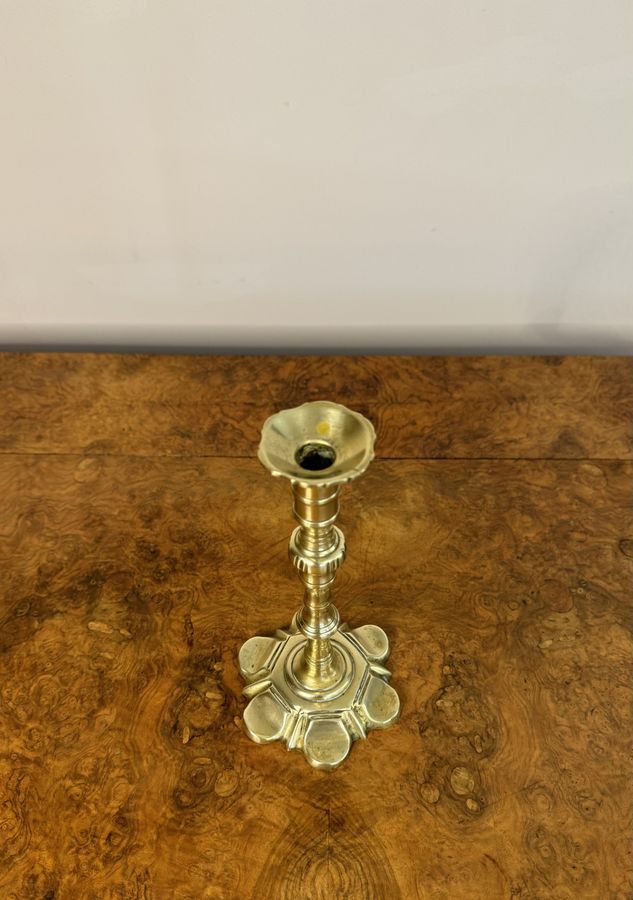 Antique Stunning quality pair of antique George III brass candlesticks 