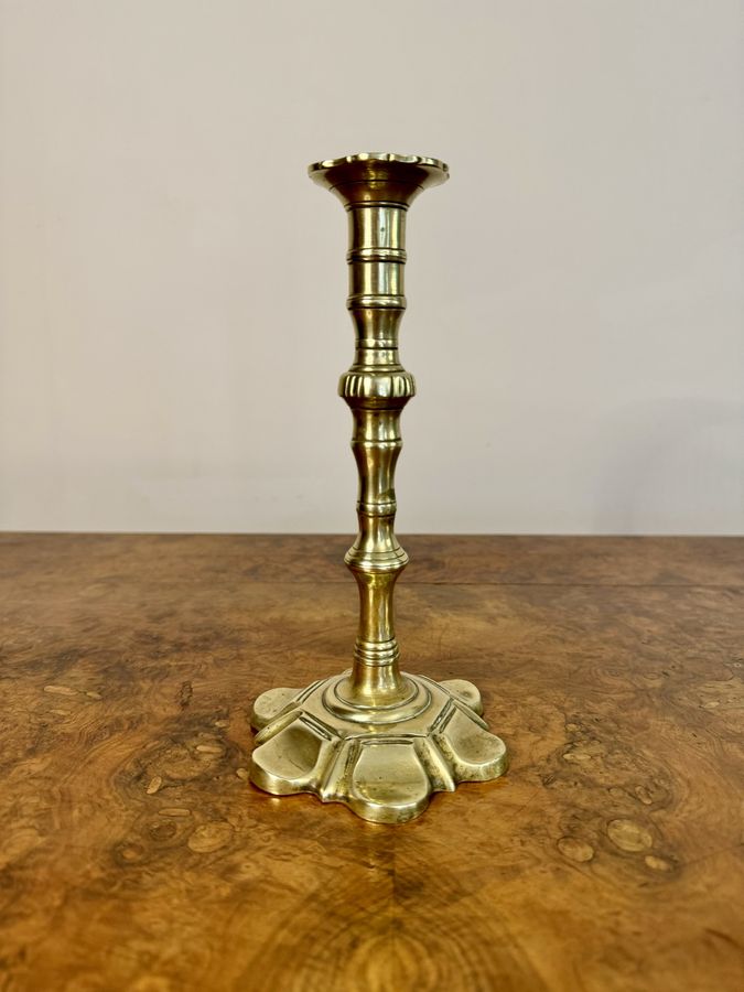 Antique Stunning quality pair of antique George III brass candlesticks 