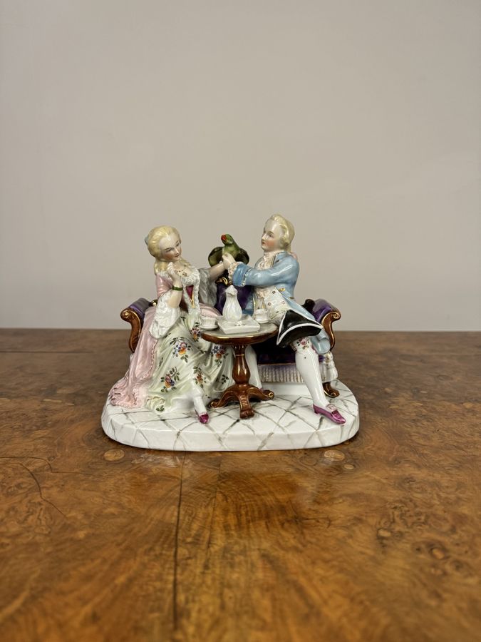 Antique Victorian continental porcelain figural group