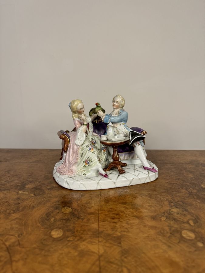 Antique Antique Victorian continental porcelain figural group