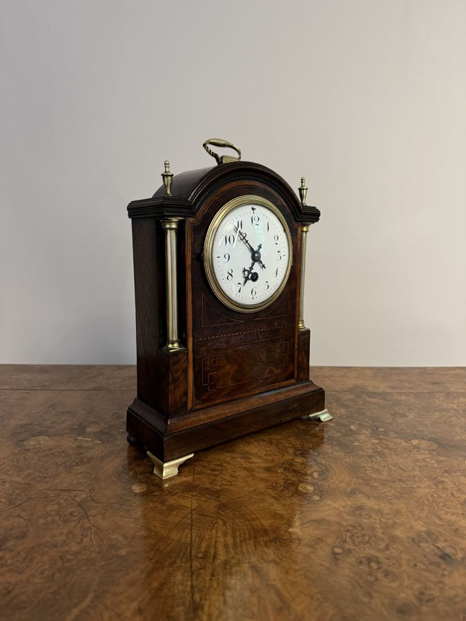 Antique Fine quality antique Edwardian mahogany inlaid bracket clock 