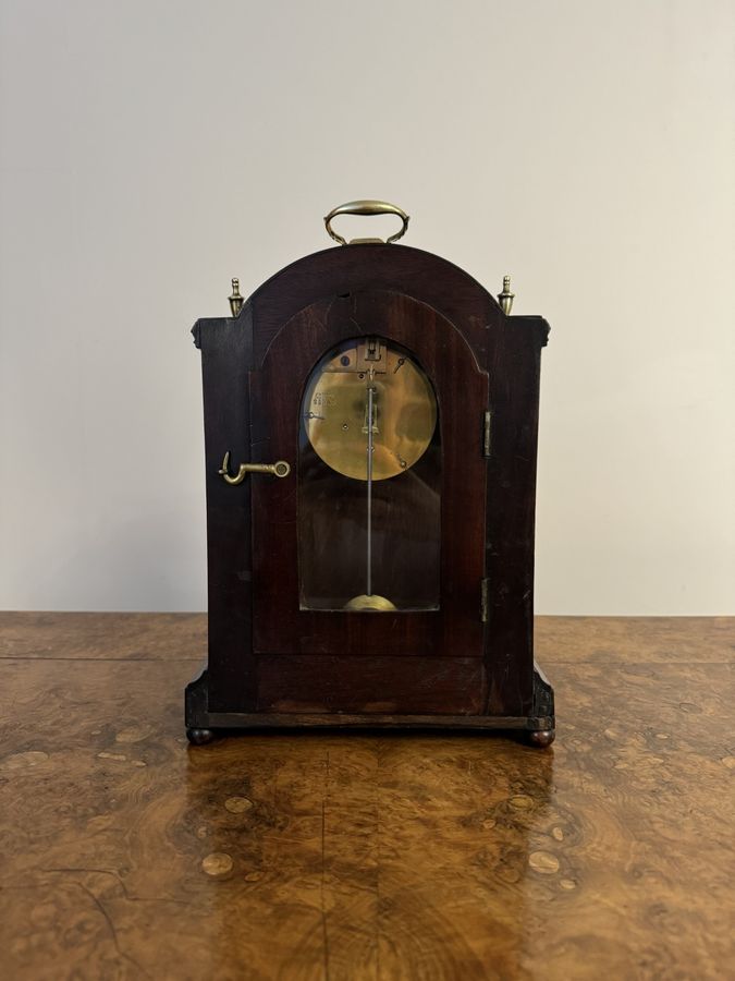 Antique Fine quality antique Edwardian mahogany inlaid bracket clock 