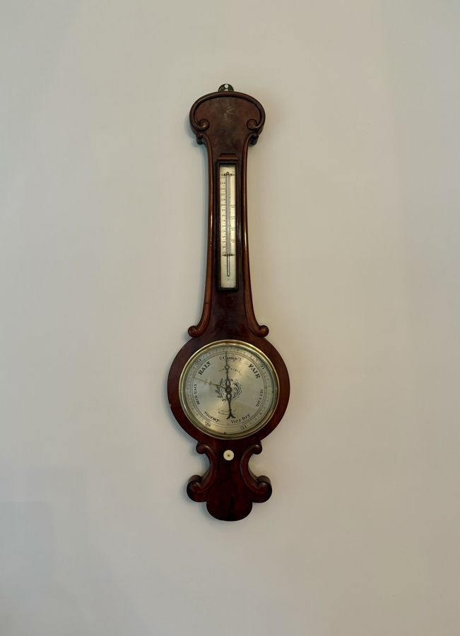 Antique Victorian quality mahogany banjo barometer