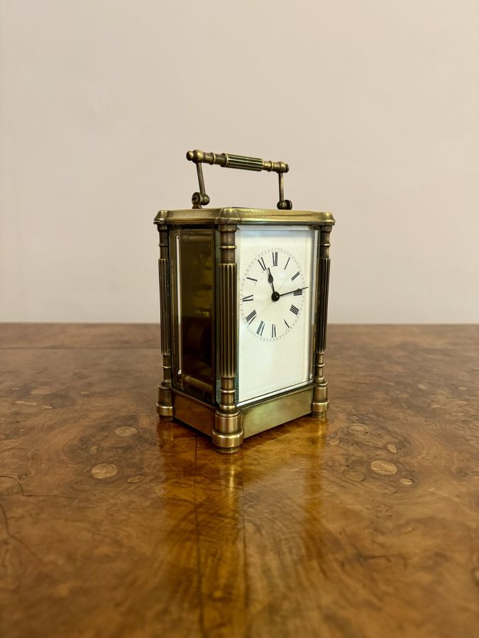 Antique Fantastic quality antique Victorian brass carriage clock 