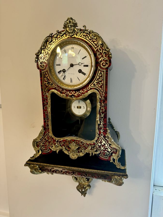 Antique Antique 19th century quality French boulle bracket clock with original bracket 