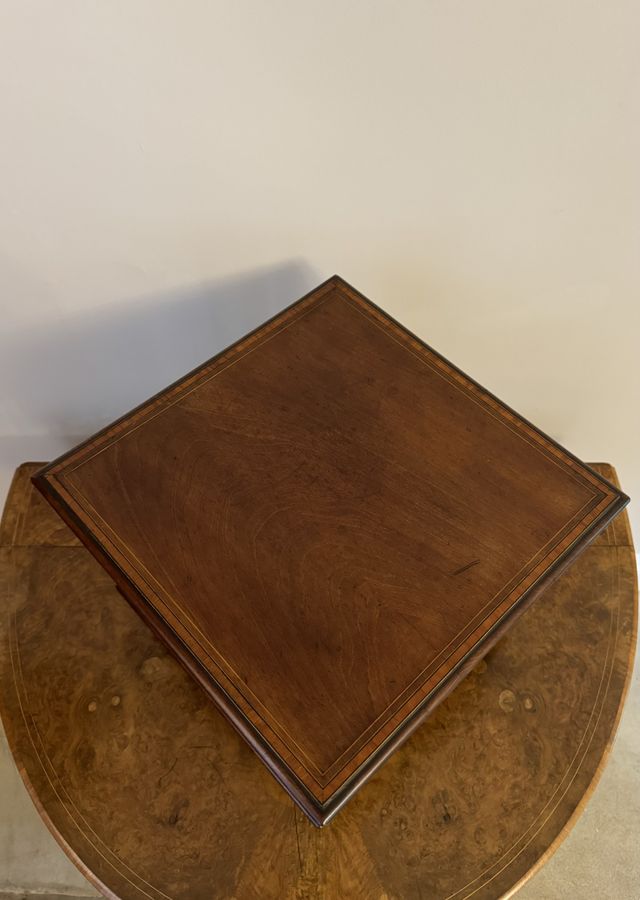 Antique Lovely antique Edwardian mahogany inlaid table top revolving bookcase 