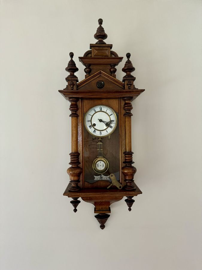 Antique Victorian walnut Vienna wall clock