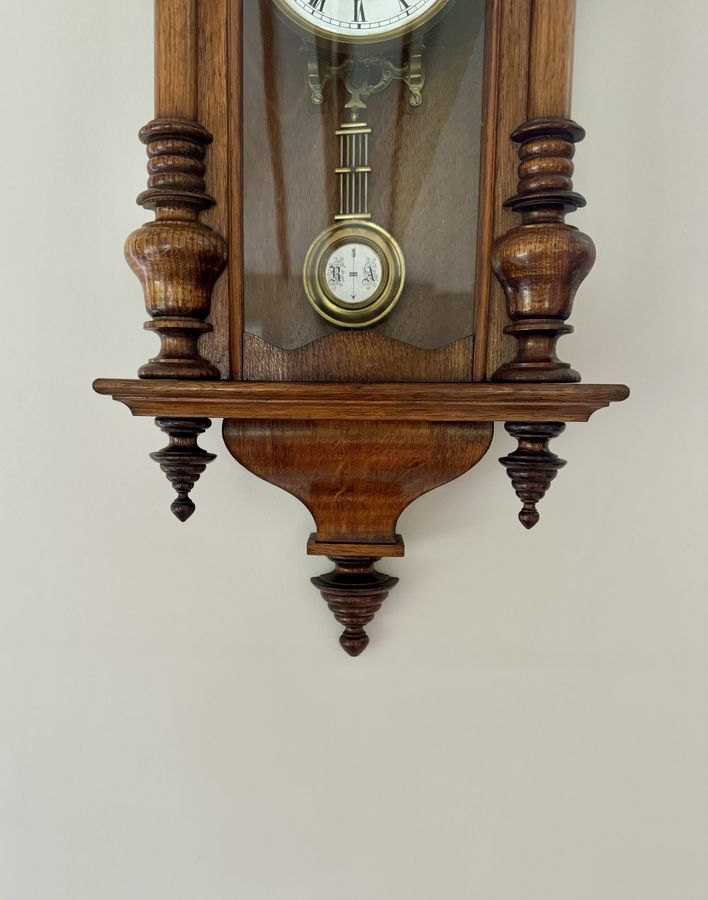 Antique Antique Victorian walnut Vienna wall clock