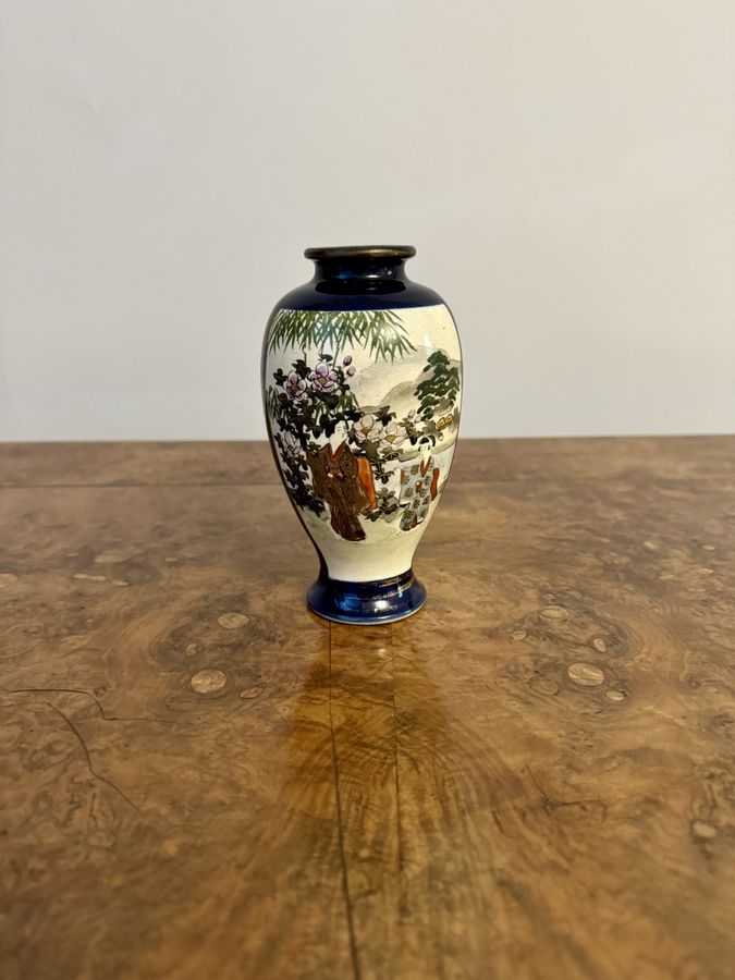 Antique Quality antique Japanese Satsuma baluster shaped vase 