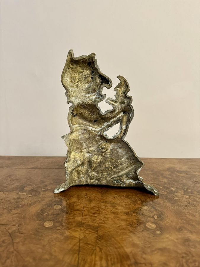 Antique Unusual brass antique doorstop of Mrs Punch 