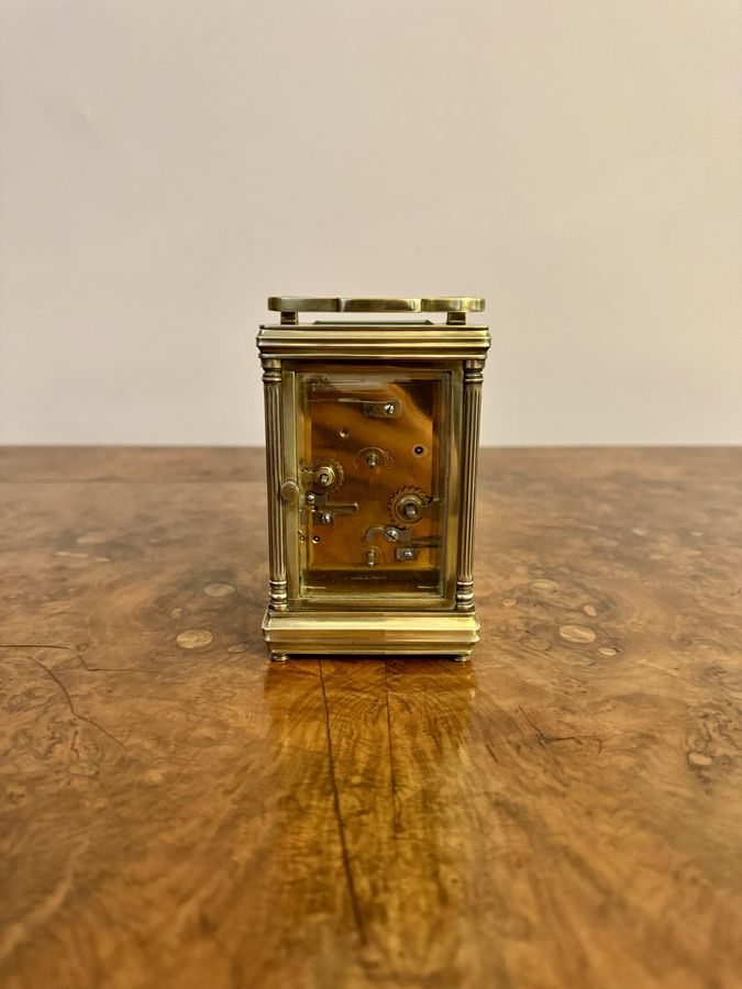 Antique Antique Victorian quality brass carriage clock with an alarm