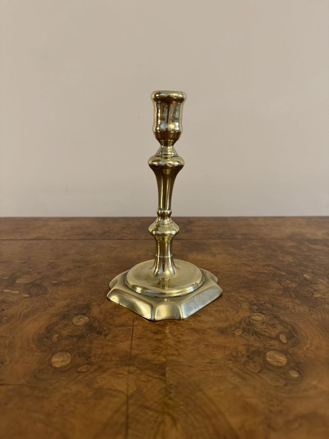 Quality antique Queen Ann brass candlestick