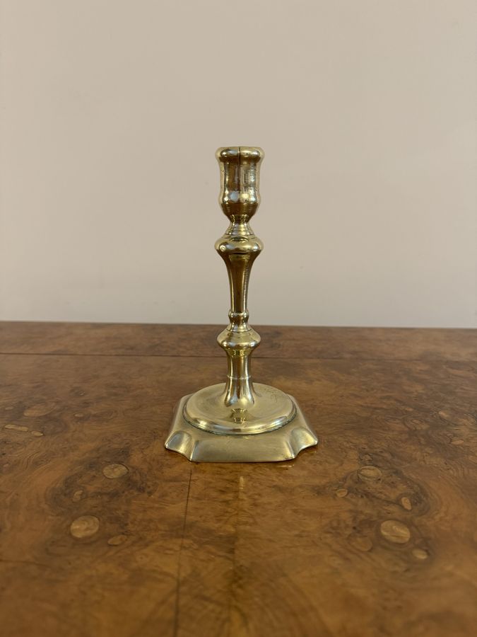 Antique Quality antique Queen Ann brass candlestick