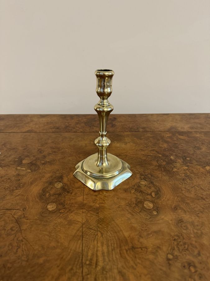 Antique Quality antique Queen Ann brass candlestick